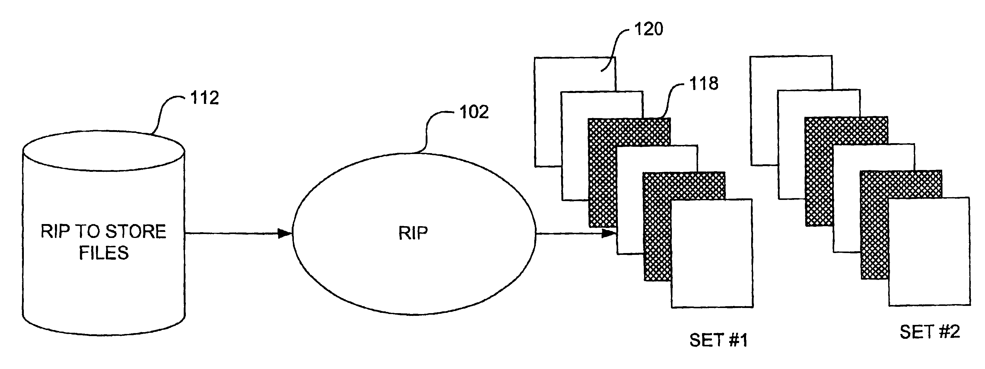 Integration of color pages on a black and white printer managed by a raster imaging processor