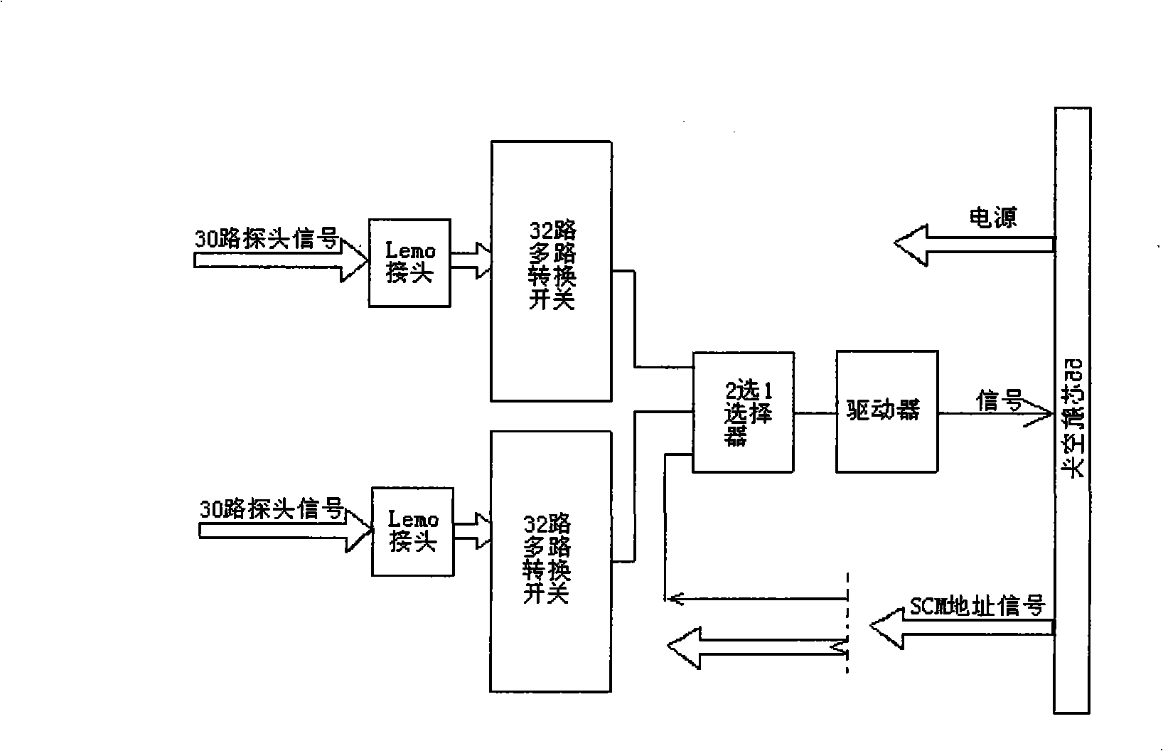 Pipeline leakage detector probe electric cable connection circuit