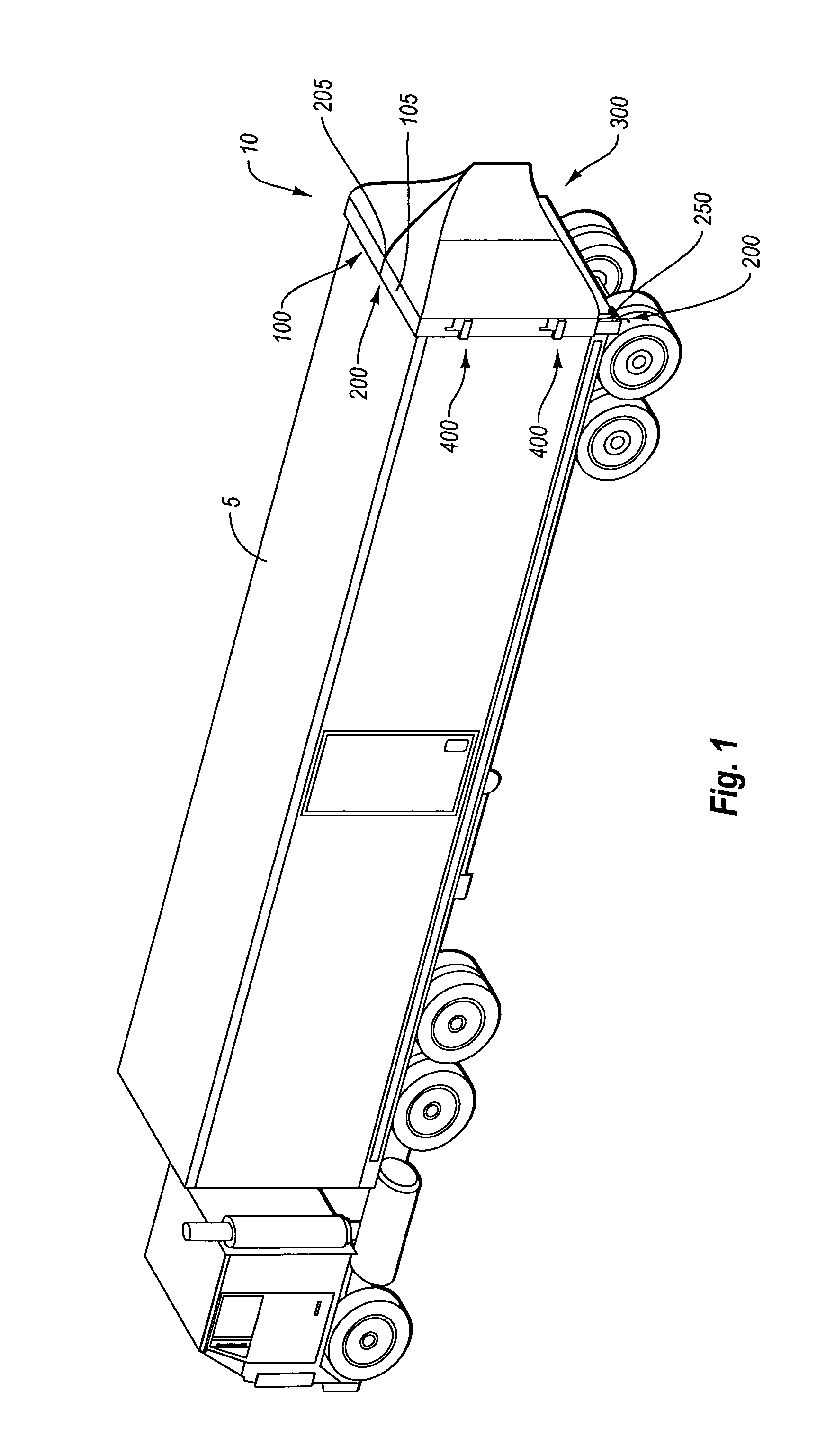 Aerodynamic drag reducing system with retrofittable, selectively removable frame