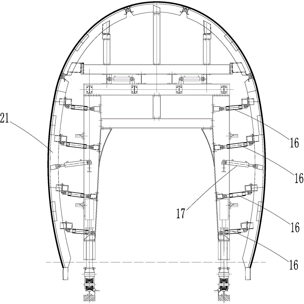 Overall self-propelled hydraulic lining trolley and refitting method thereof