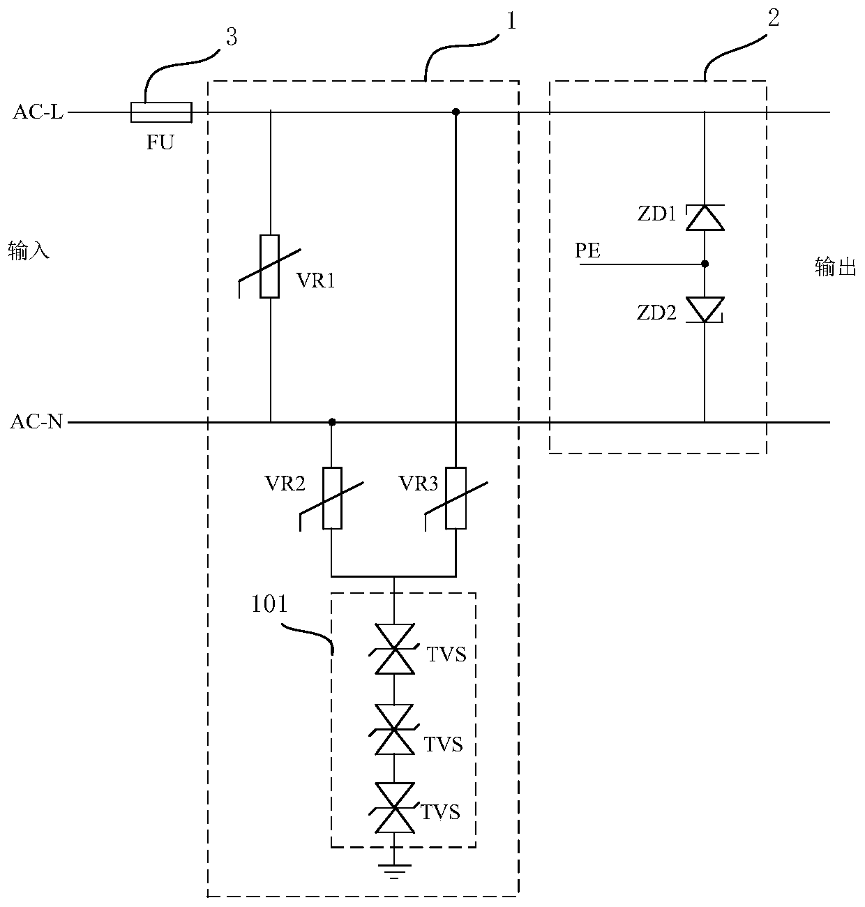 Lightning surge protection circuit of elevator door motor