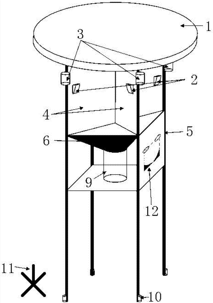 Garden pest monitoring method and large vertical garden pest monitoring device