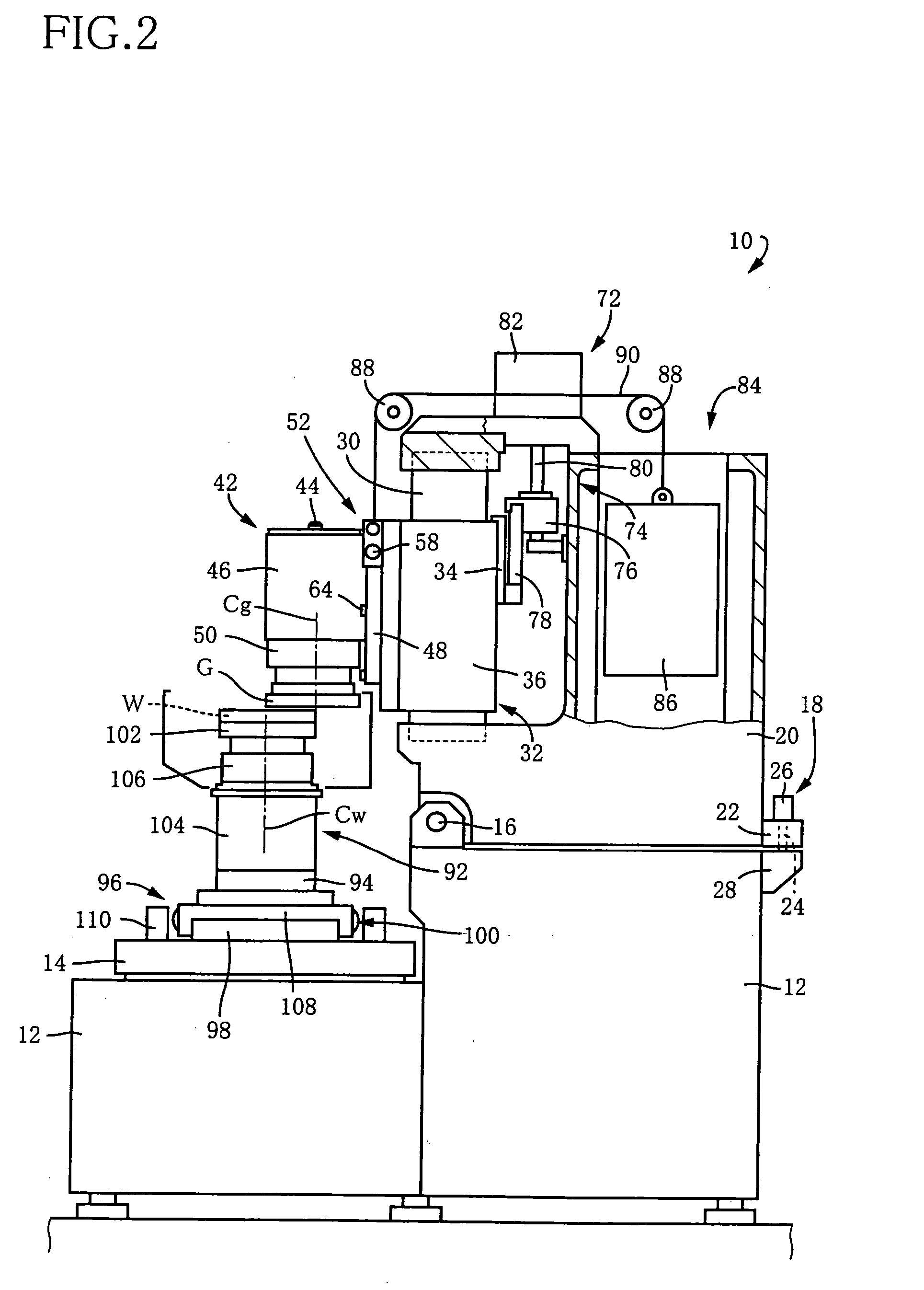 Grinding process and apparatus with arrangement for grinding with constant grinding load