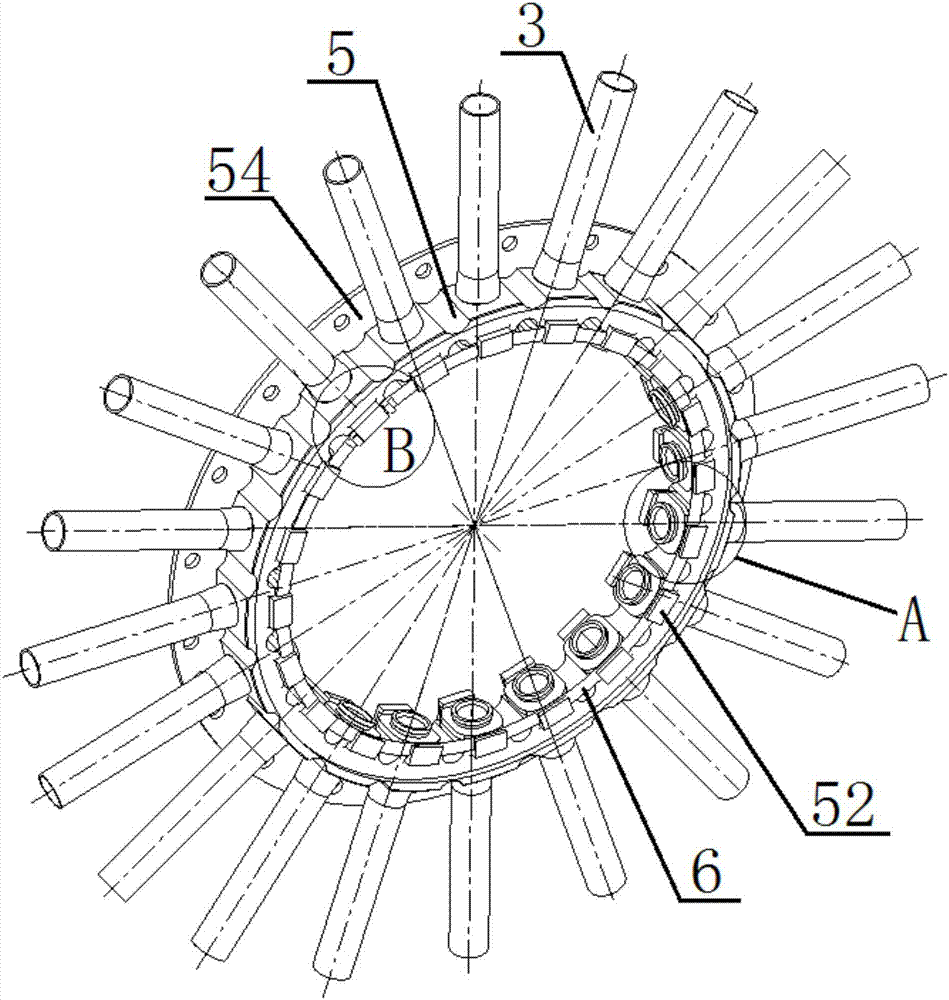 Pipe type air guiding device with damping for air compressor rotor