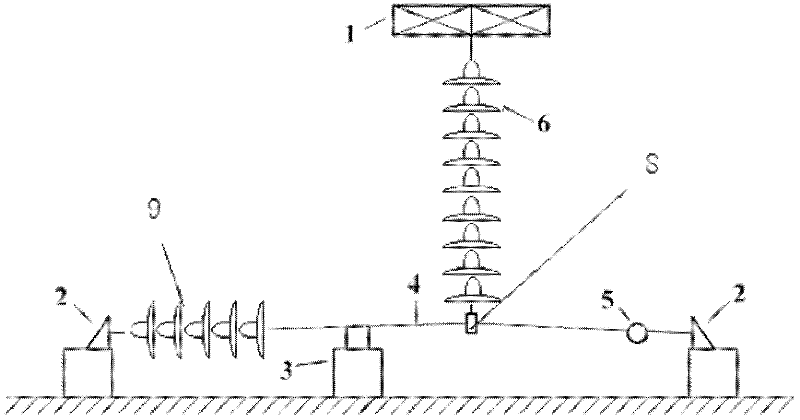 Testing system for insulator string vibration test