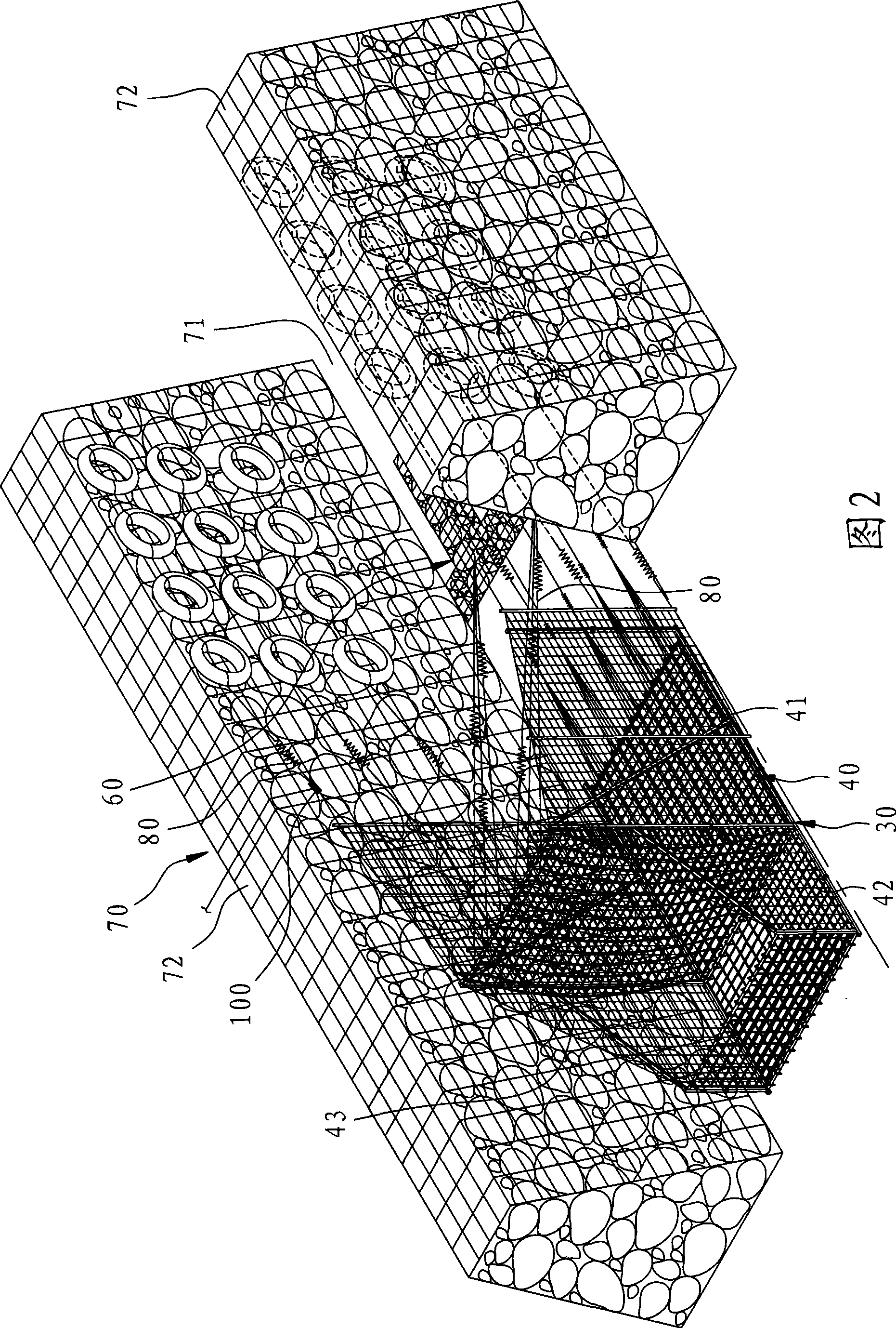 Interception net dam