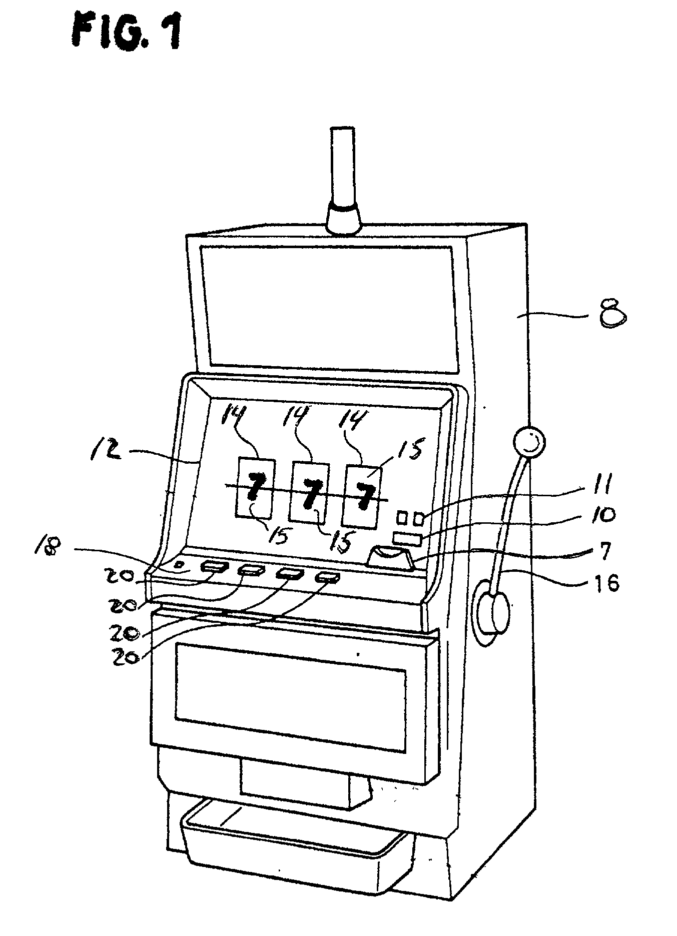 Repeat spin button device for a gaming machine