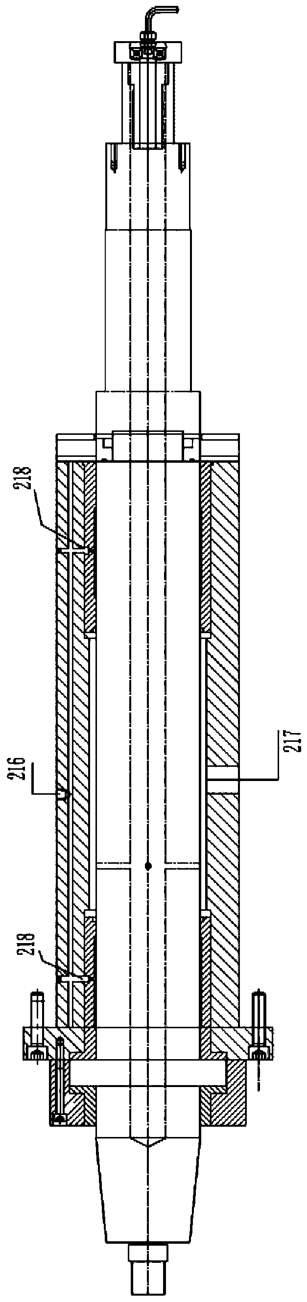 High-speed mandrel inner-cooling dynamic and static oil pressure permanent magnet servo electric spindle