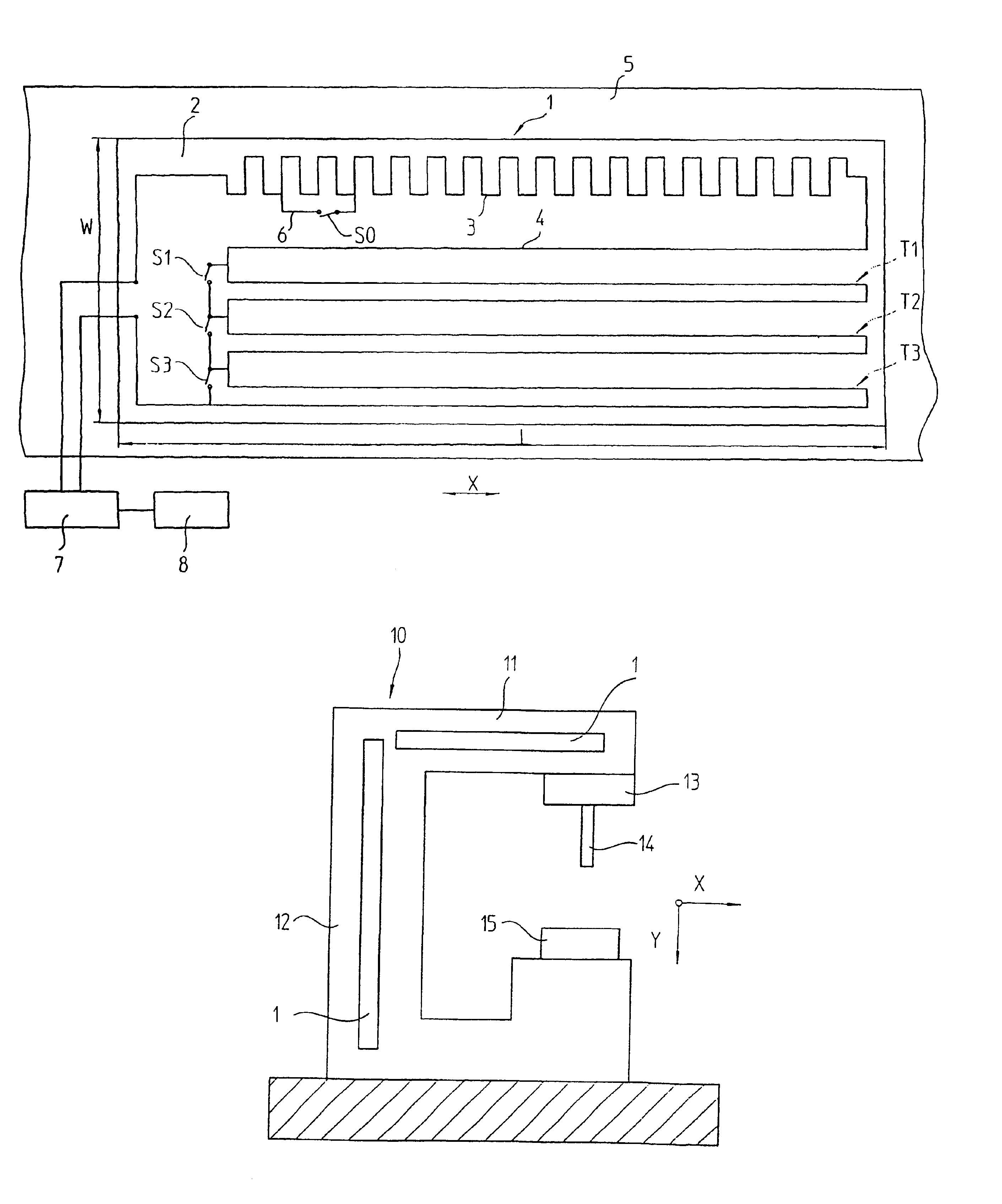 Device for detecting a thermal linear dilation on part of a machine