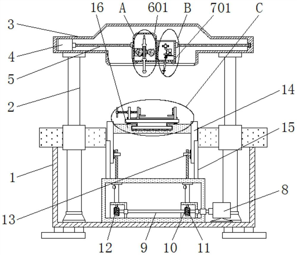 A surface performance detection device for new material research and development that is convenient to avoid slippage