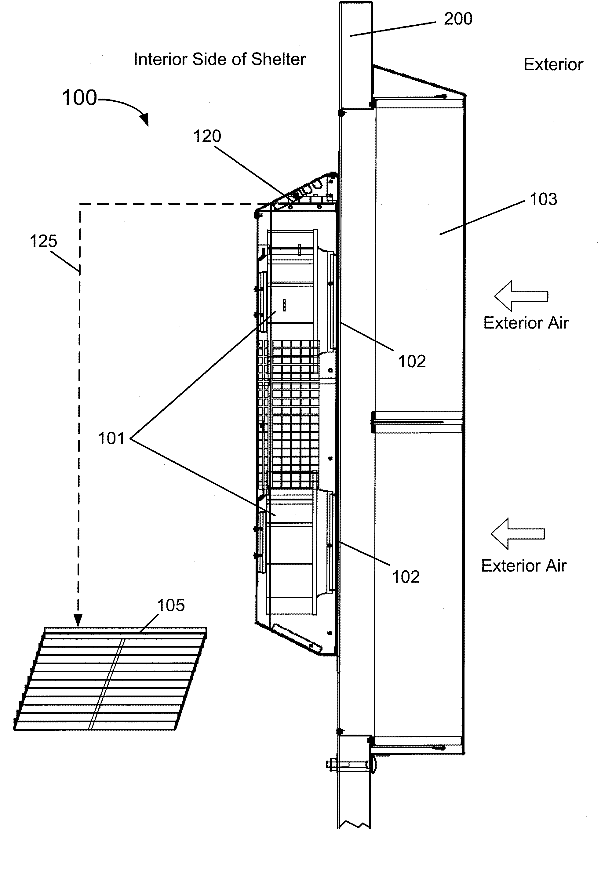 Telecom shelter cooling and control system