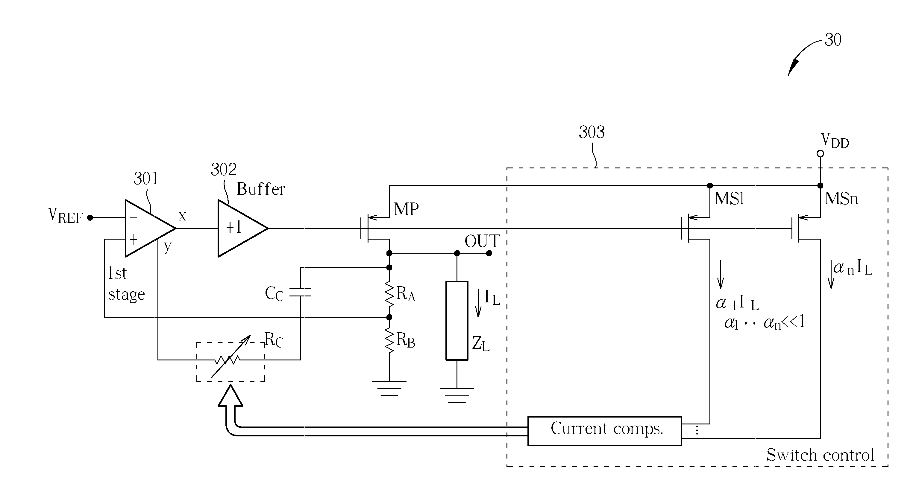 Integrated LDO with Variable Resistive Load