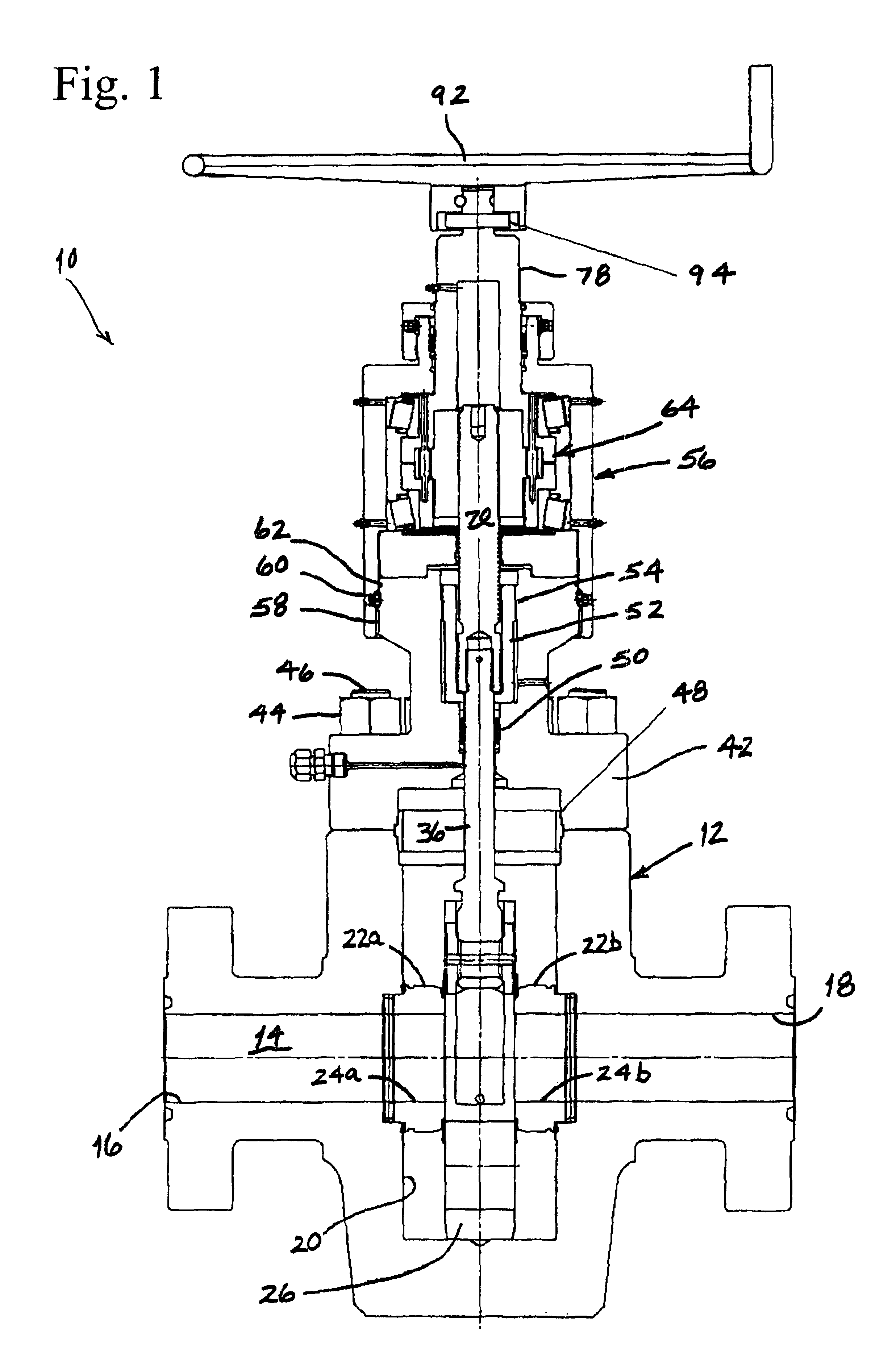 Reduced torque gate valve with roller screw