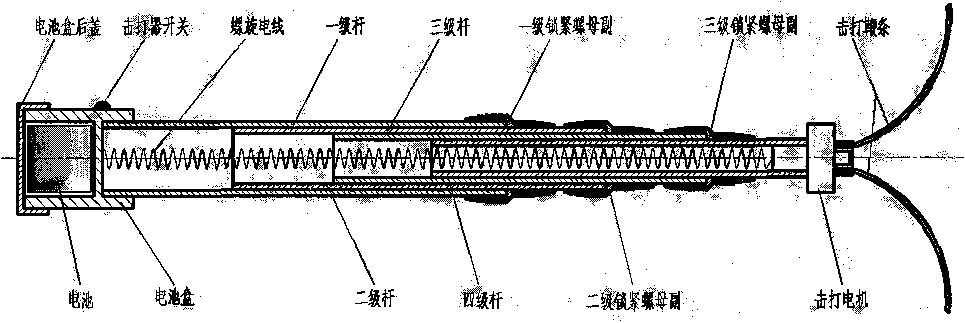 Telescopic picking rod for beating nut fruits