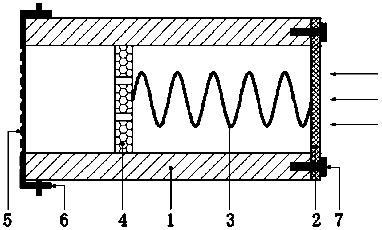 Transient high-temperature field heat flux measuring device and method based on memory alloy