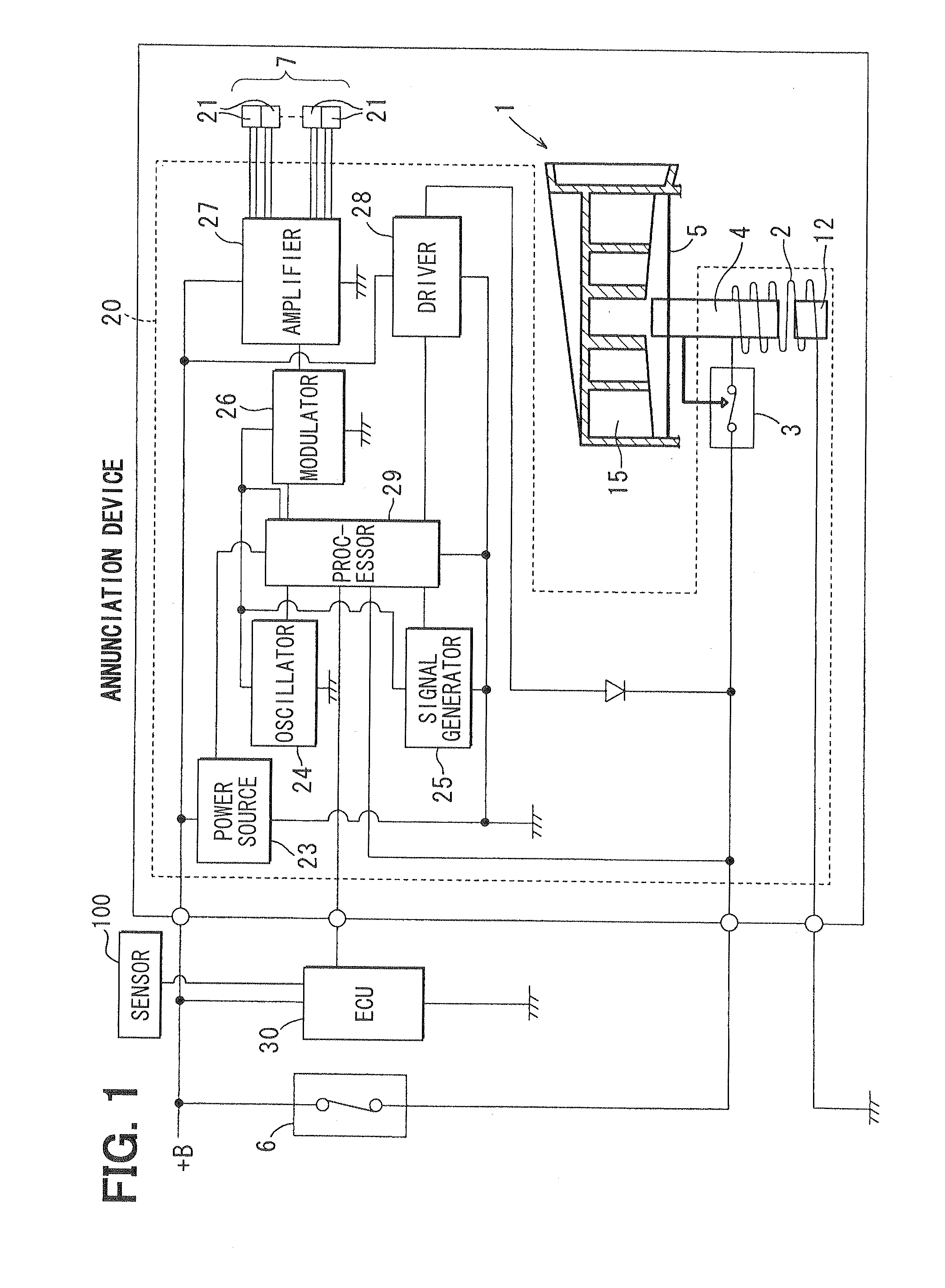 Vehicular annuniciation device and method for notifying proximity of vehicle