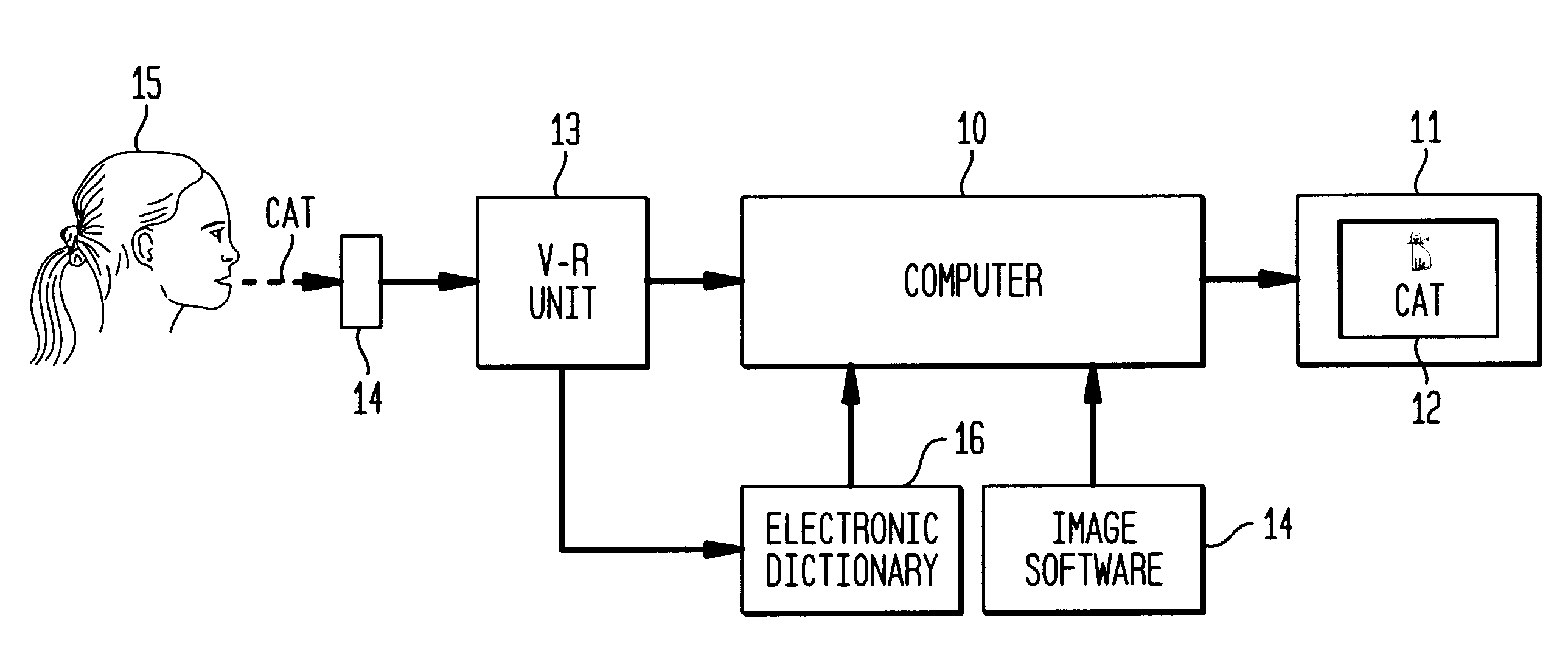 Phonics training computer system for teaching spelling and reading