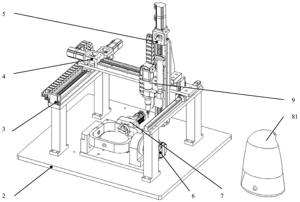 Five-axis silica gel 3D printer and printing method thereof