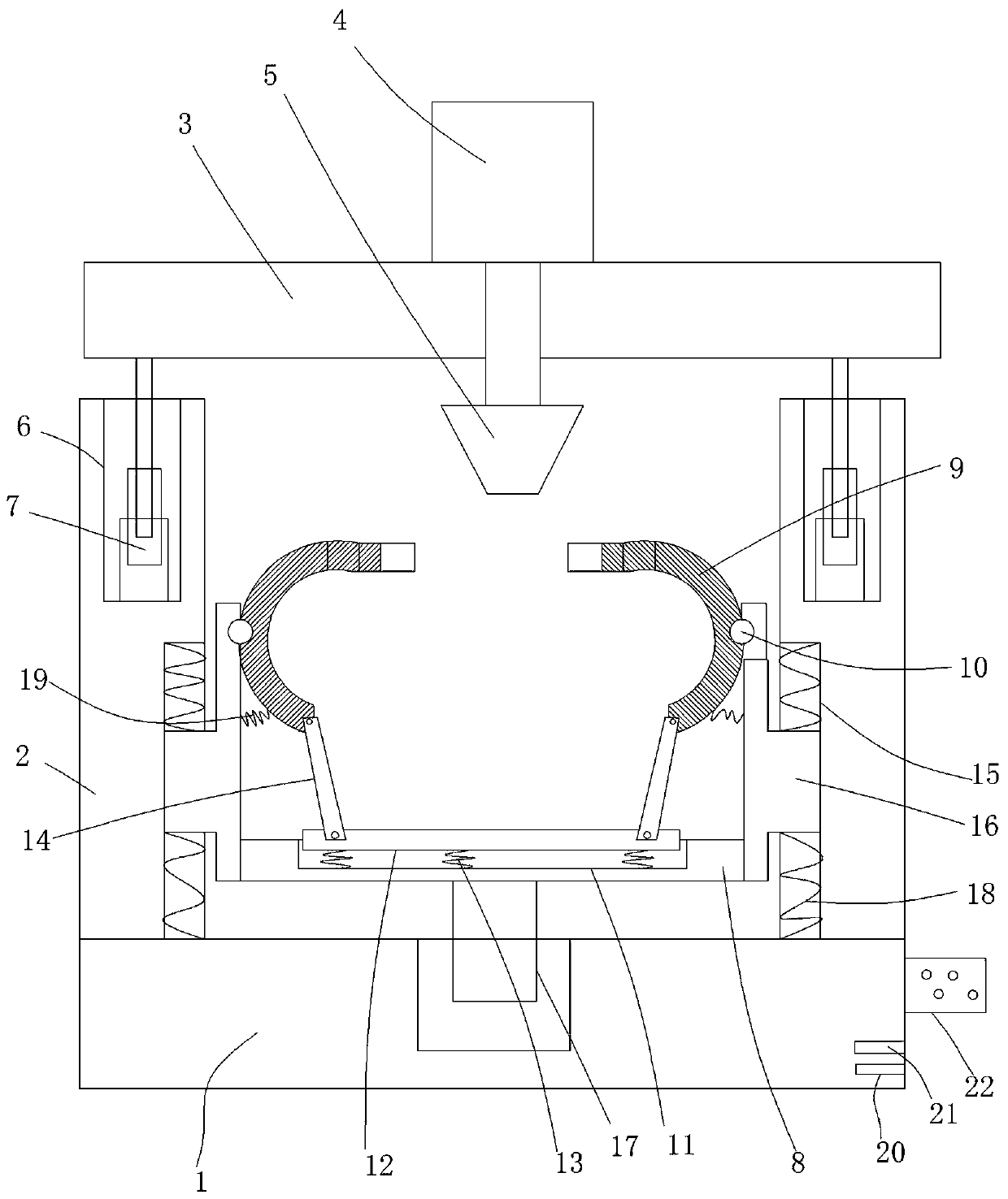 Flaring and stamping device with positioning structure