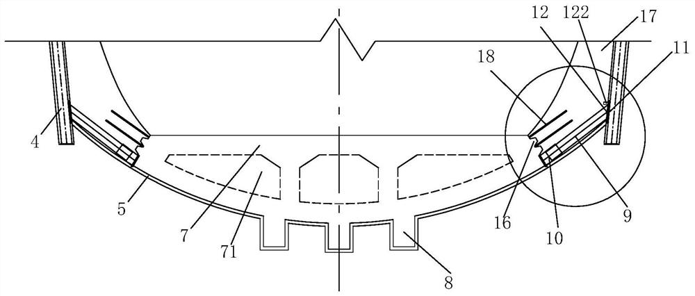 Tunnel construction method with a prefabricated elevation module