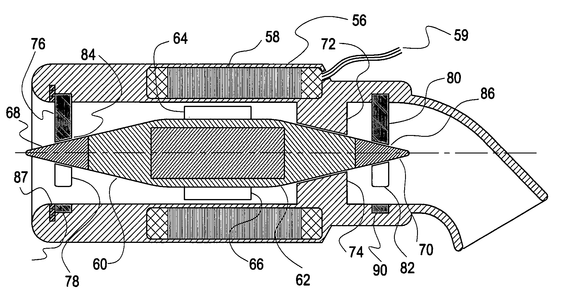 Blood pump bearings with separated contact surfaces