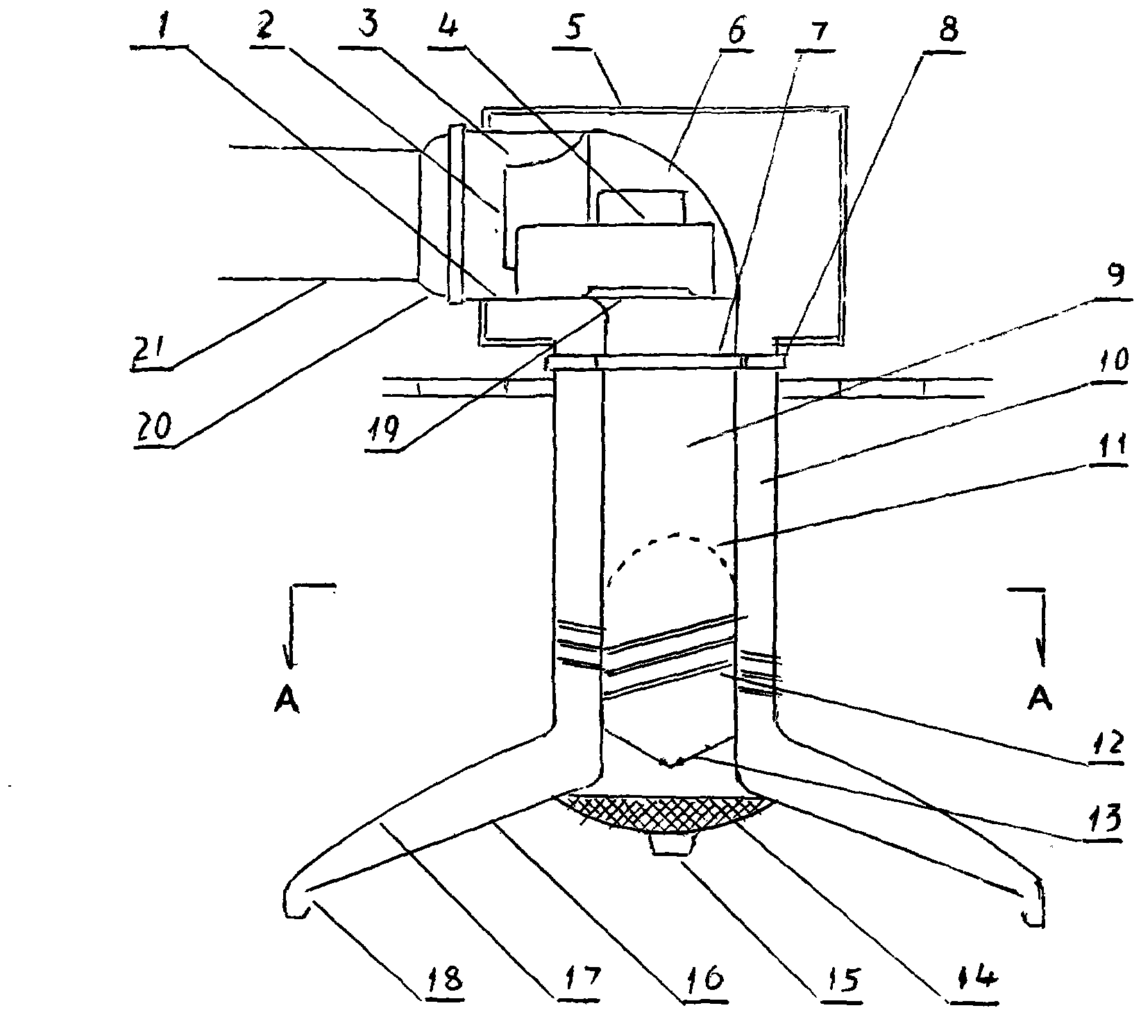 Swirl entraining range hood with separatedly installed core mechanism and smoke collecting cover