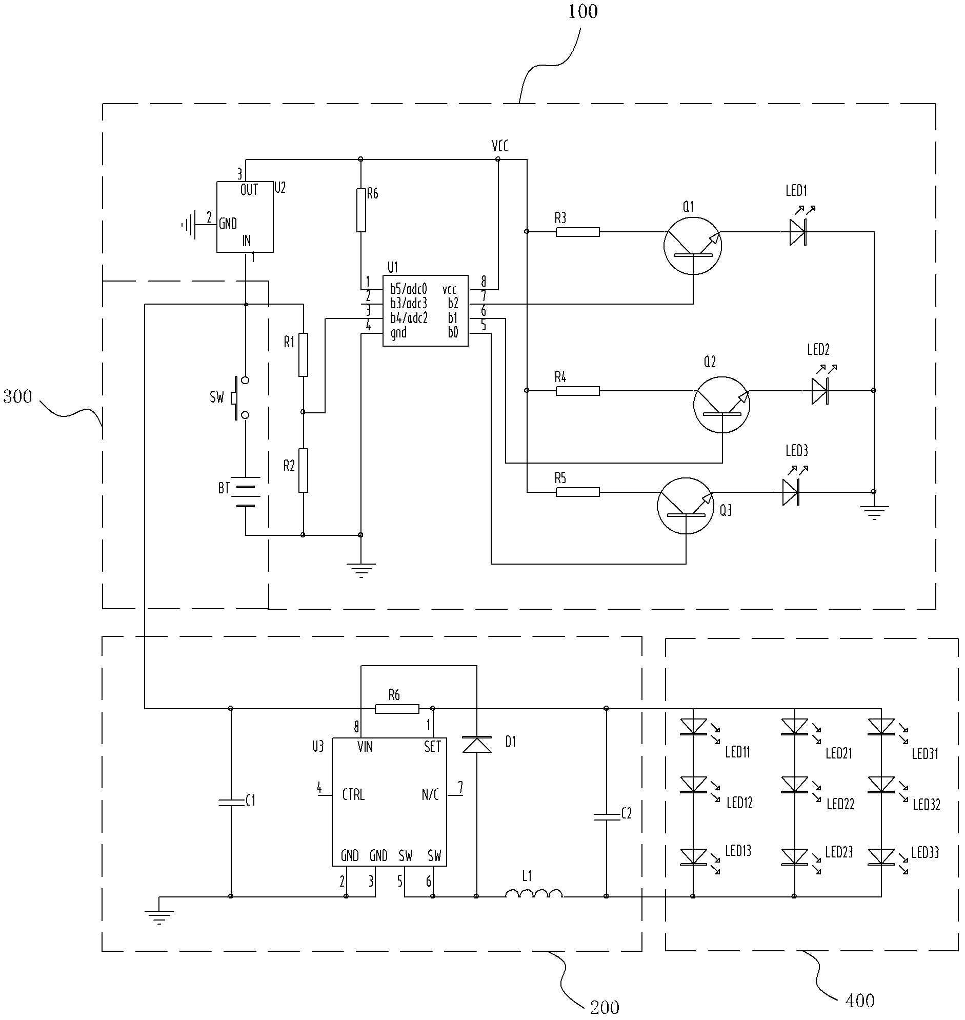 Anti-explosion light-emitting diode (LED) desk lamp and control circuit