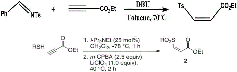 One-pot synthesis method of (Z)-type sulfonyl olefine acid ester compound