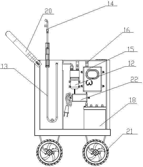 Movable ozone disinfection spray trolley