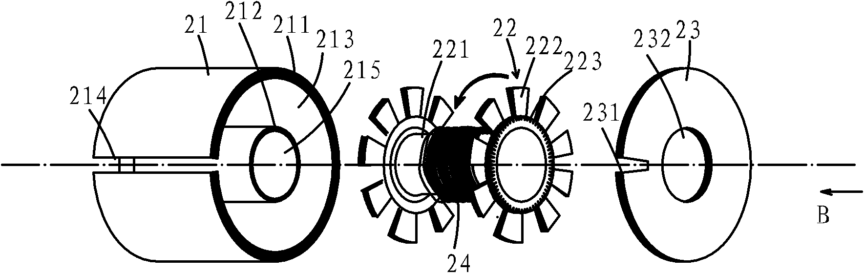 Device for processing nonlinear information of magnet adjustable optical fiber