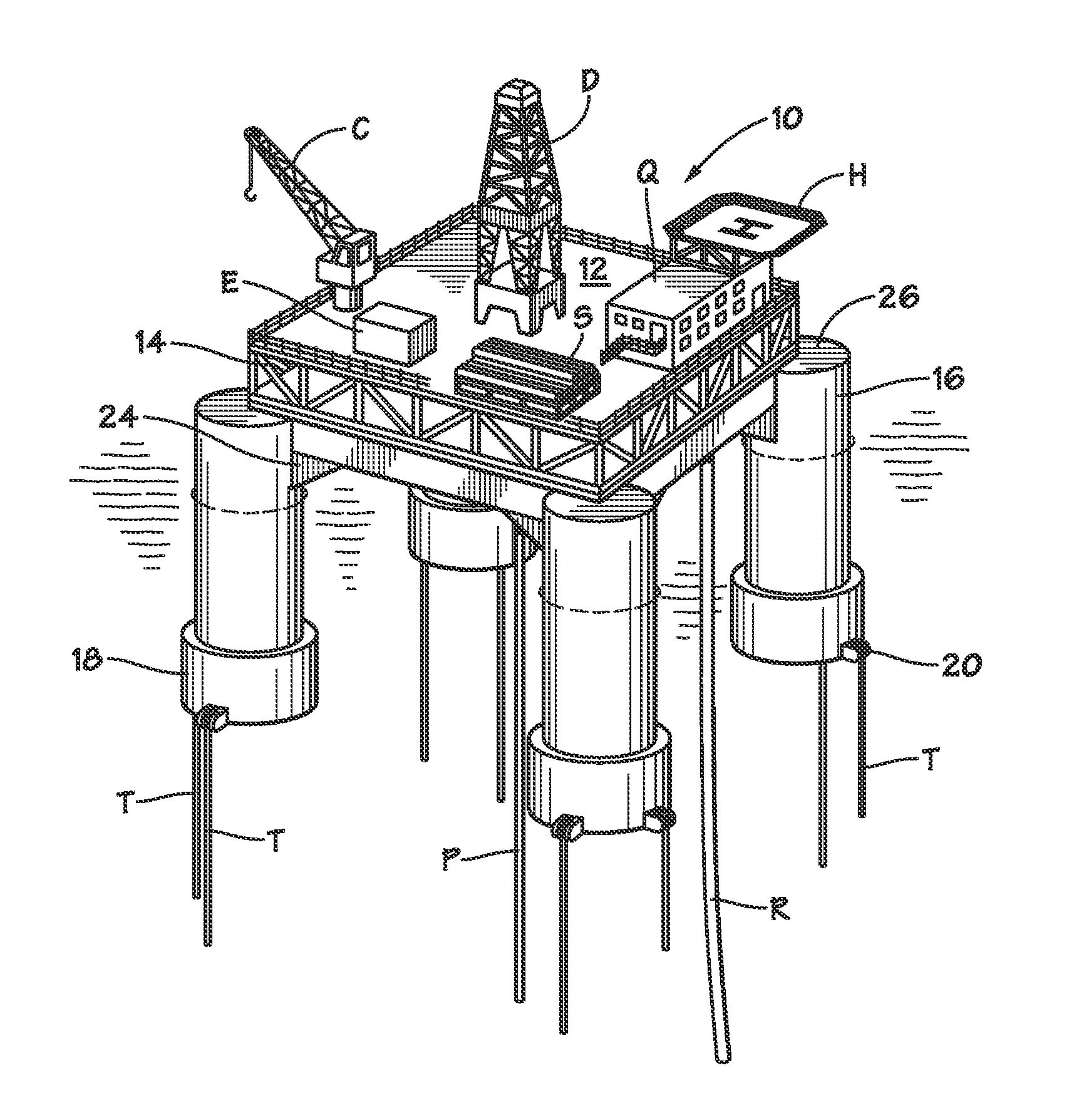 Pontoonless tension leg platform