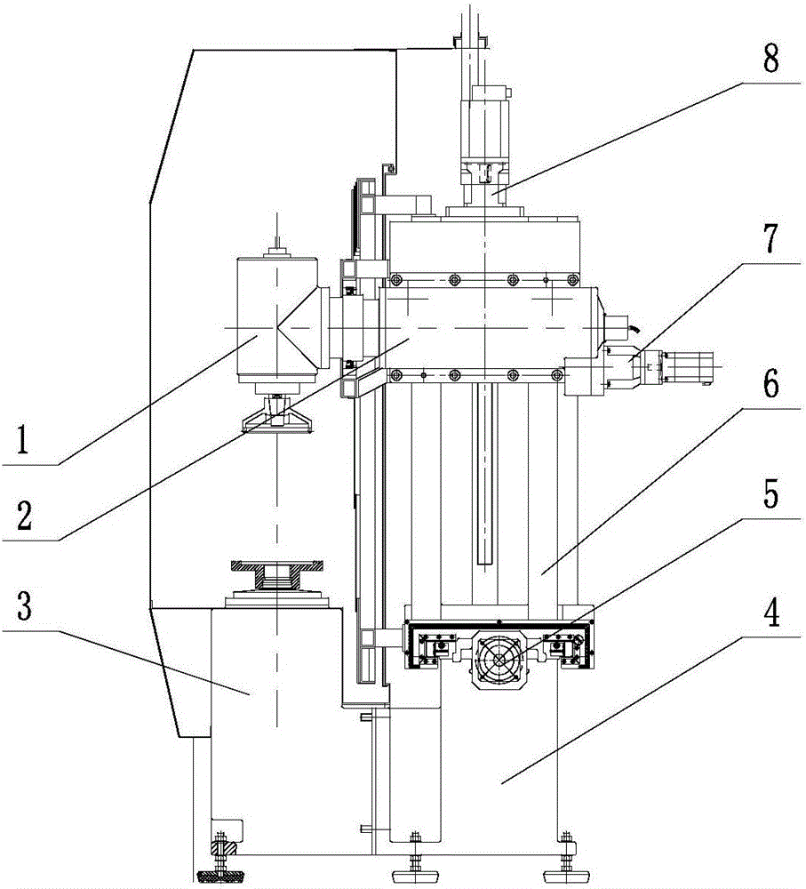 Numerically-controlled pendulum shaft milling-grinding machine tool