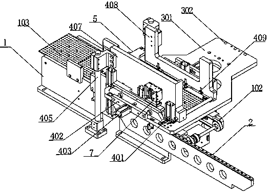 Intelligent plate conveying and collection mechanism applied to LED full-color plate plug-in