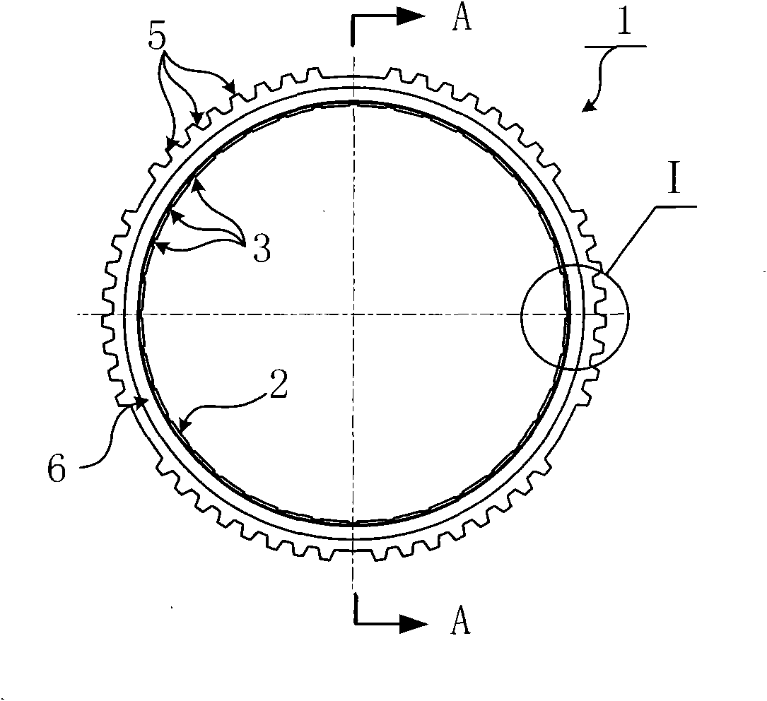 Short-stroke synchronizer ring