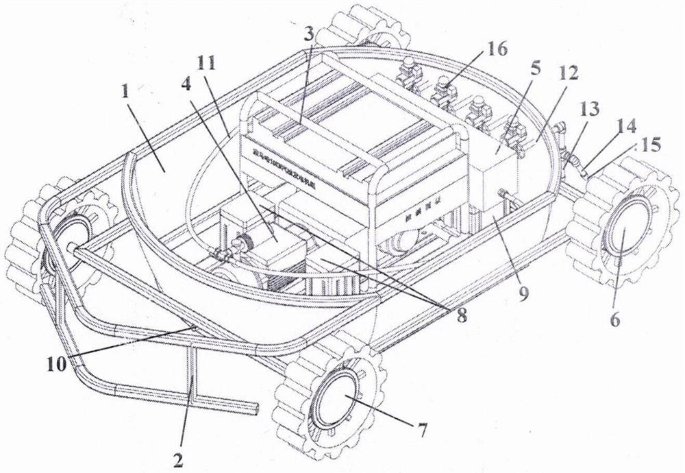 Novel unmanned remote control lotus root digging machine