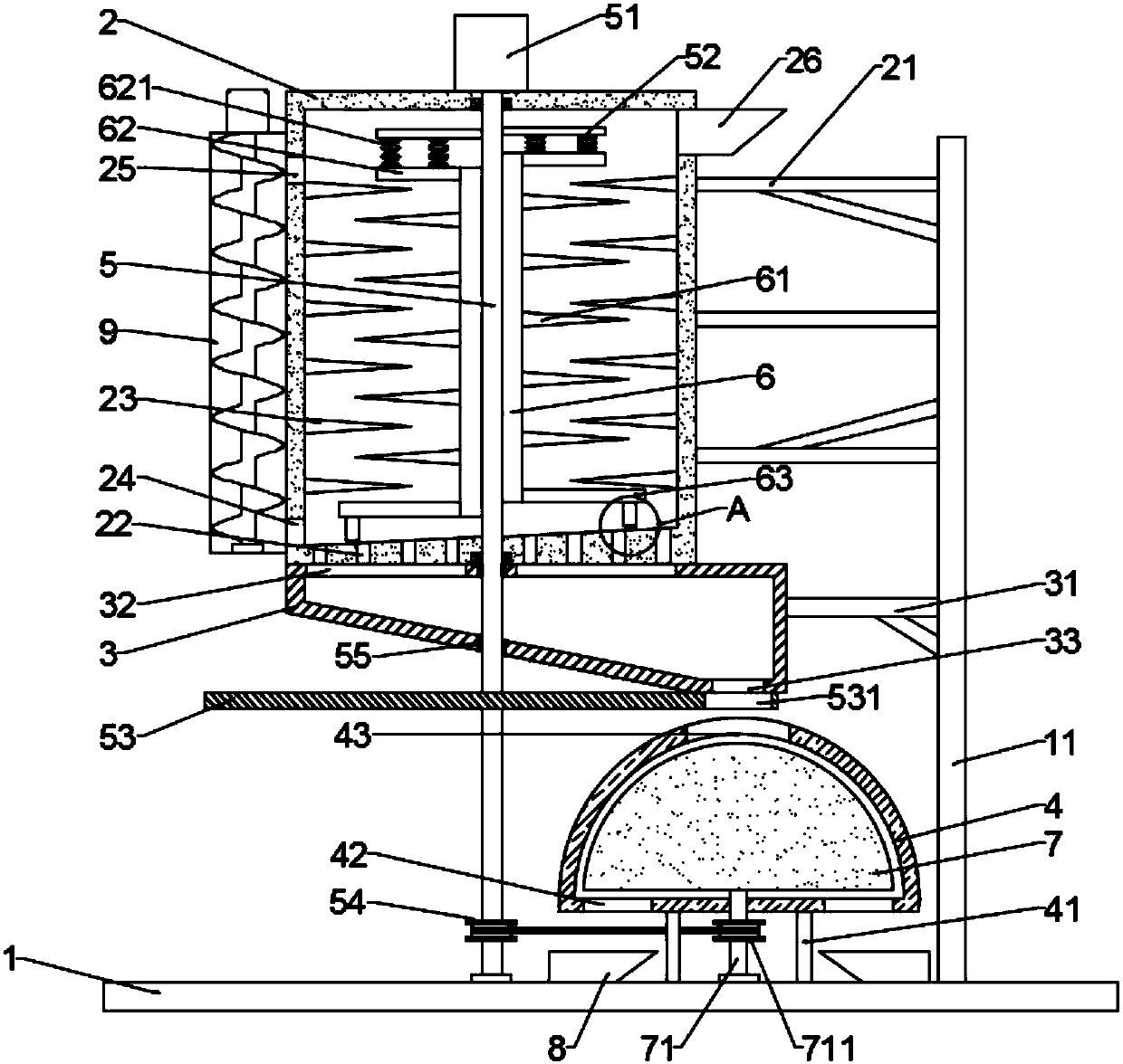 Pulverizing and grinding all-in-one machine for preparing Chinese herbs