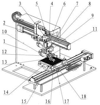 Automatic conveying and packaging tube base flexible feeding and discharging mechanism