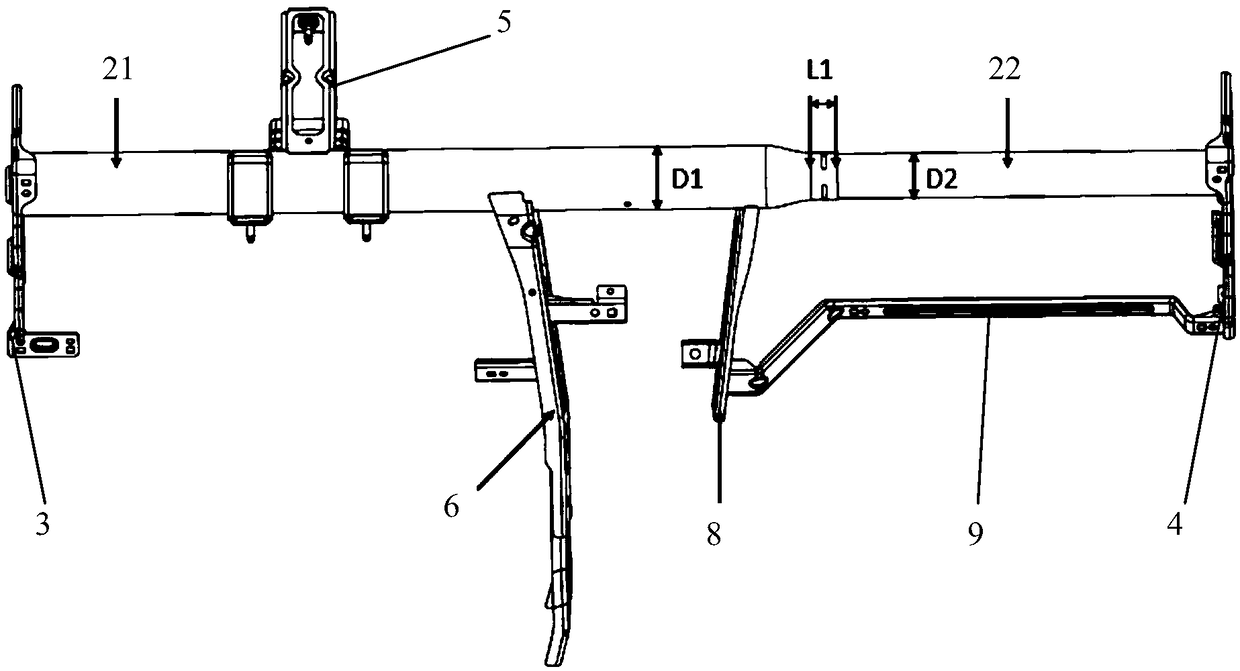 Dashboard cross beam assembly