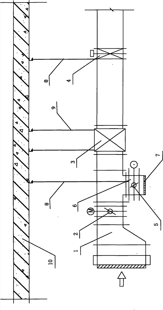 Ceiling fresh air handling unit system resisting freezing in winter