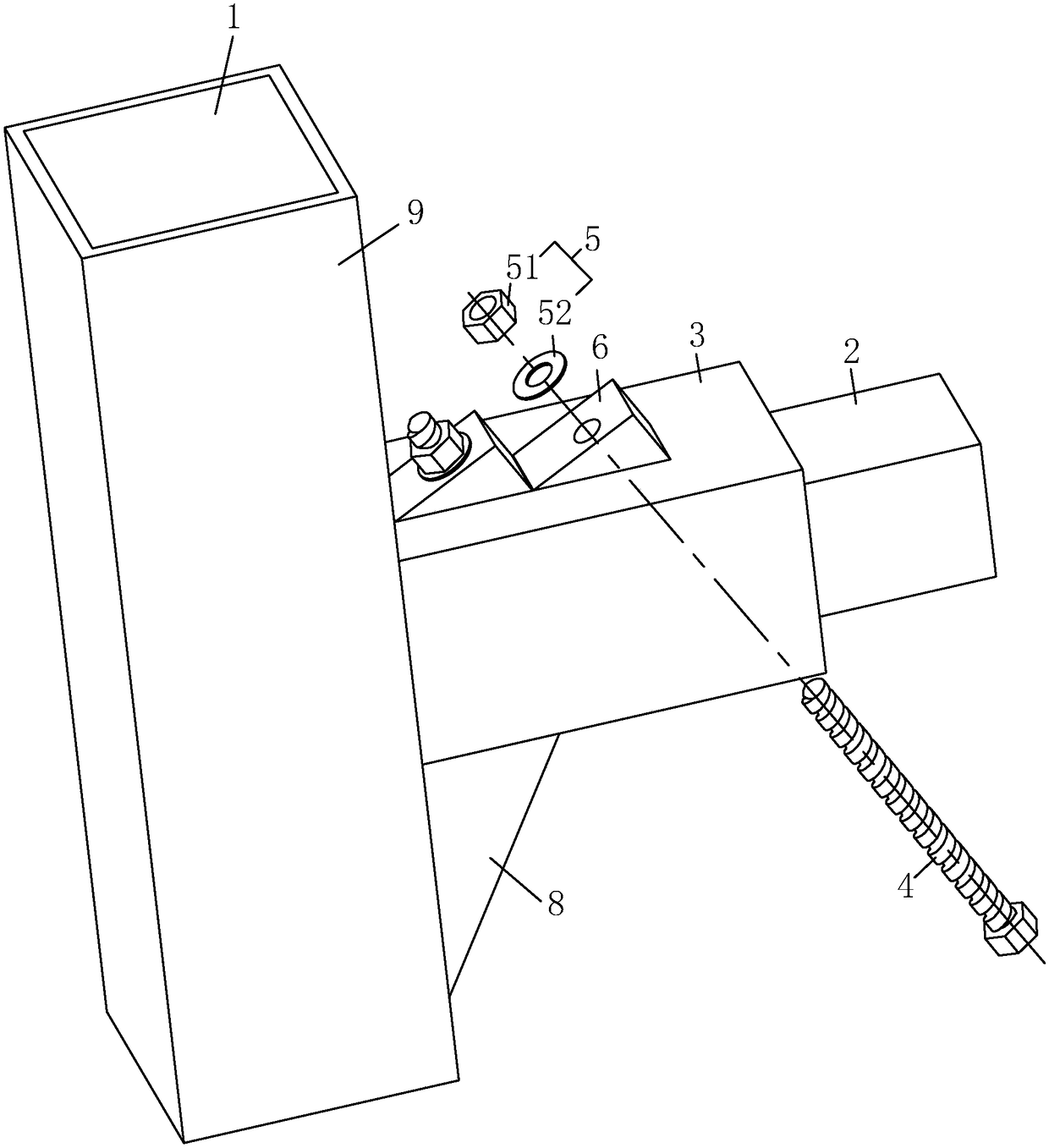 Wood-like building and steel-wood connecting structure thereof