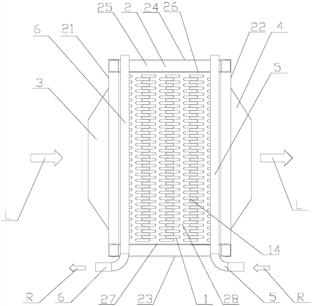 Serpentine tube row, heat-exchanging device and layout method of serpentine tube row