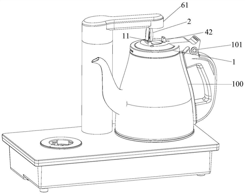 Magnetic type automatic opening teapot lid structure