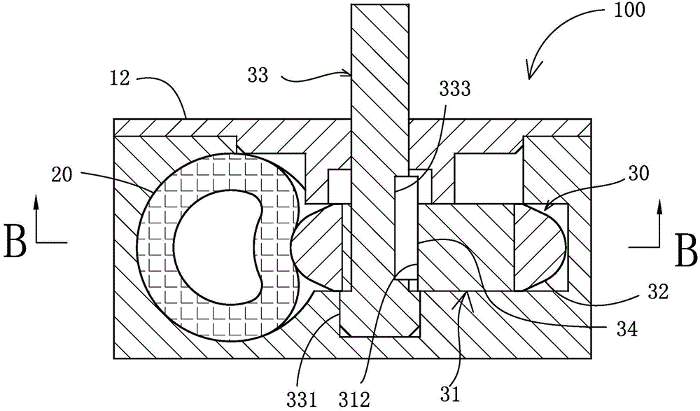 External pressing type flexible duct valve