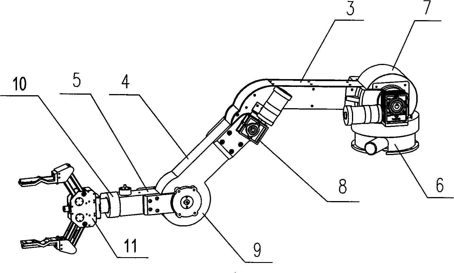 Crawler type multi-arm rod mobile robot