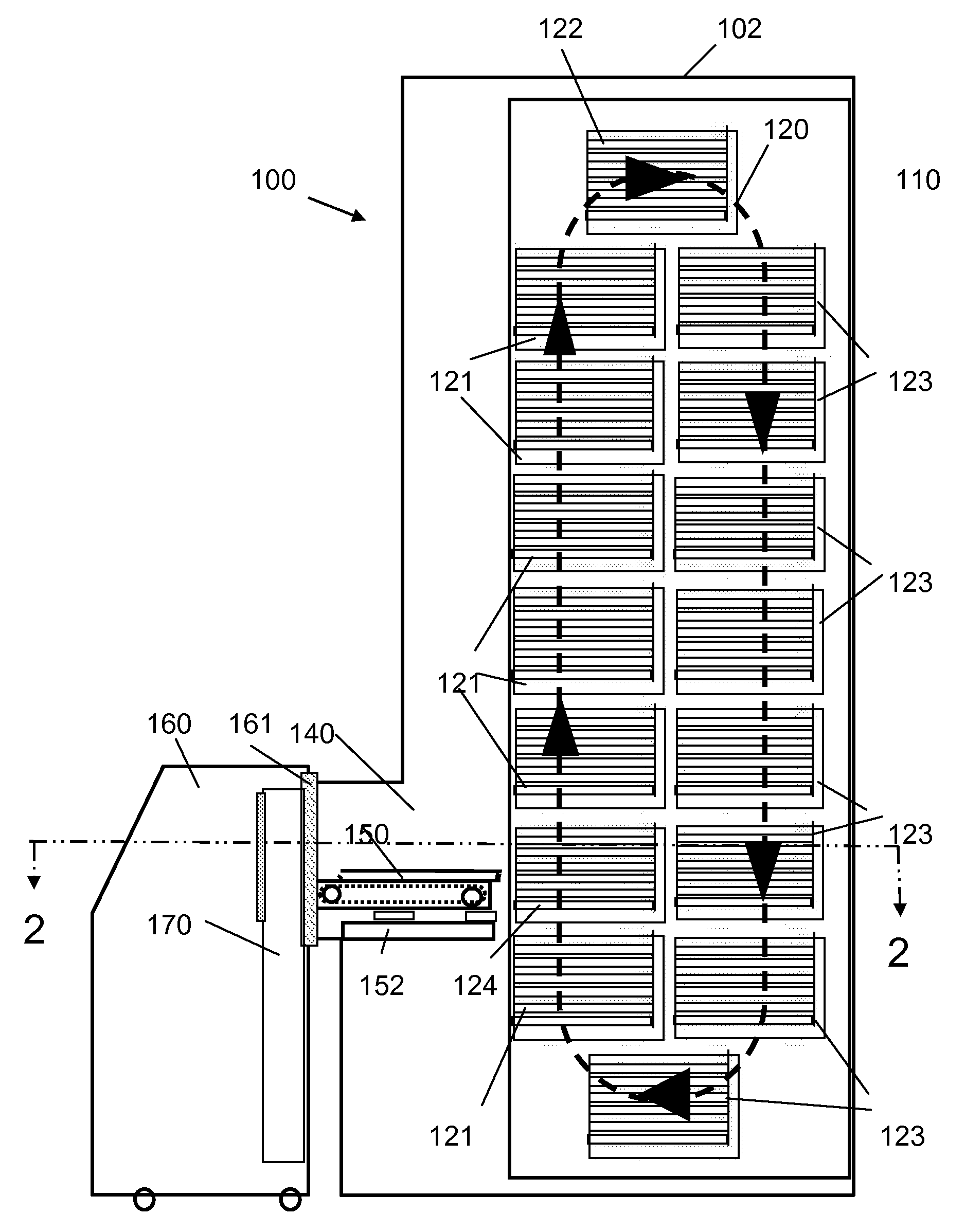 Device and method for reading bar codes on an object