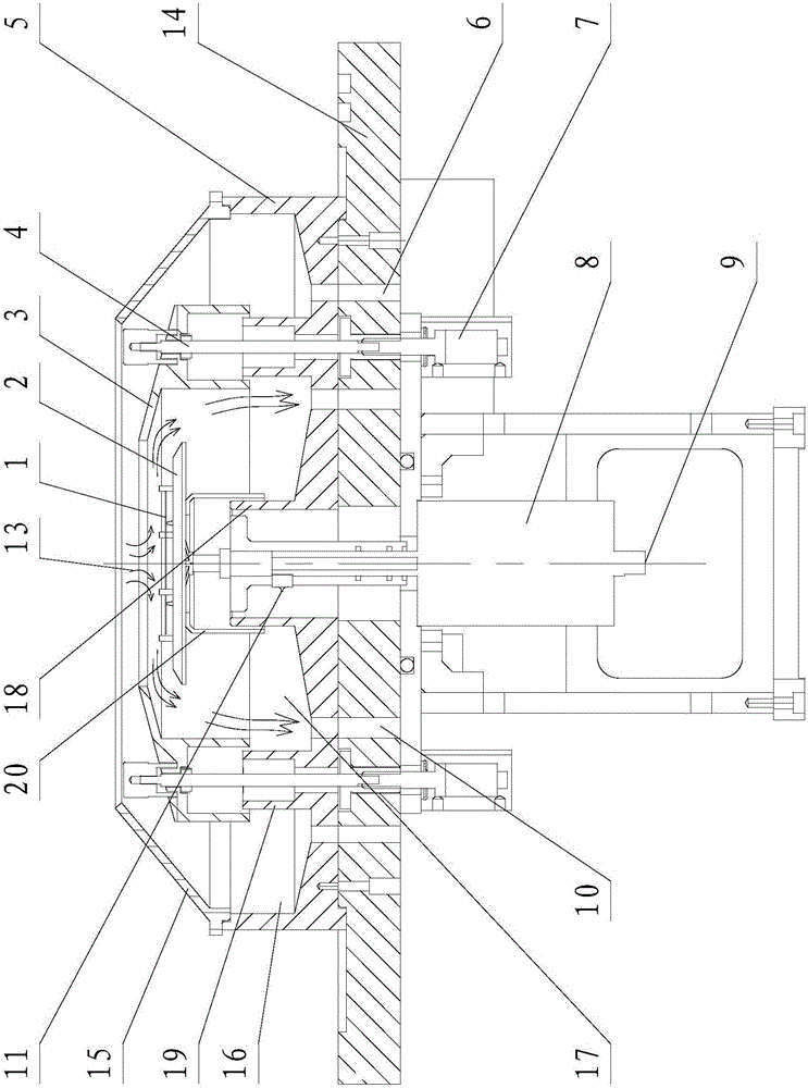 A chemical liquid recovery device suitable for square substrates