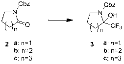 Preparation method of 2-trifluoromethyl-1-carbobenzoxy-1-aza-cyclane