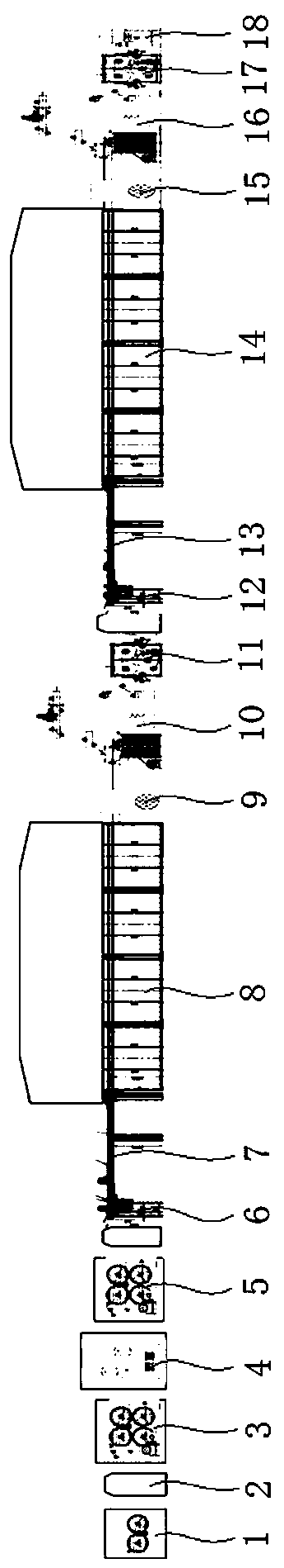 Continuous cloth printing and dyeing production line and printing and dyeing production technology thereof