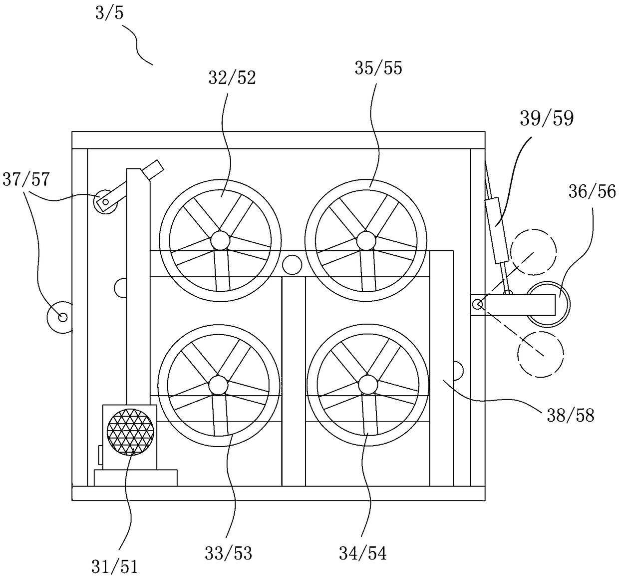 Continuous cloth printing and dyeing production line and printing and dyeing production technology thereof