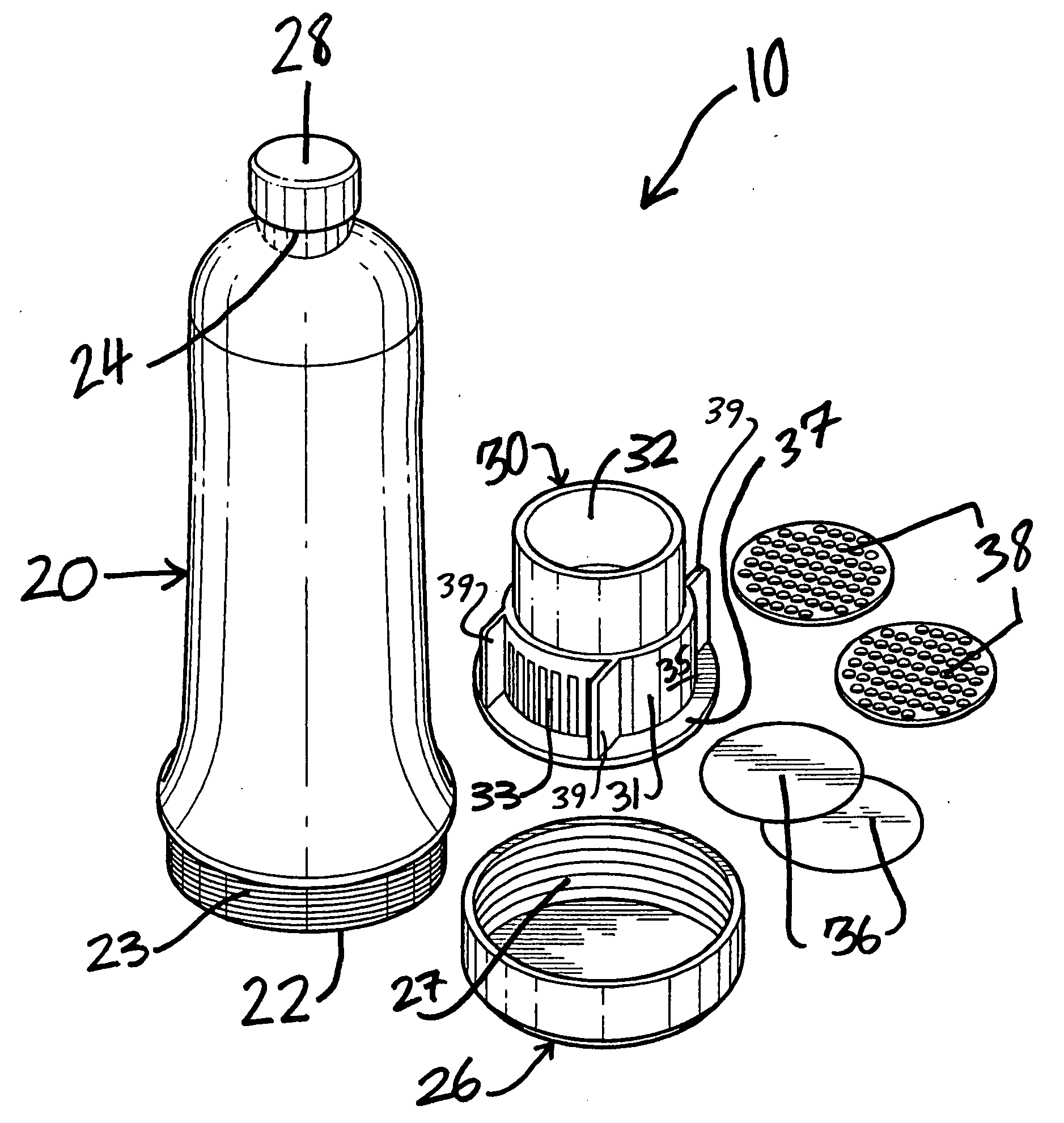 Water bottle with filter